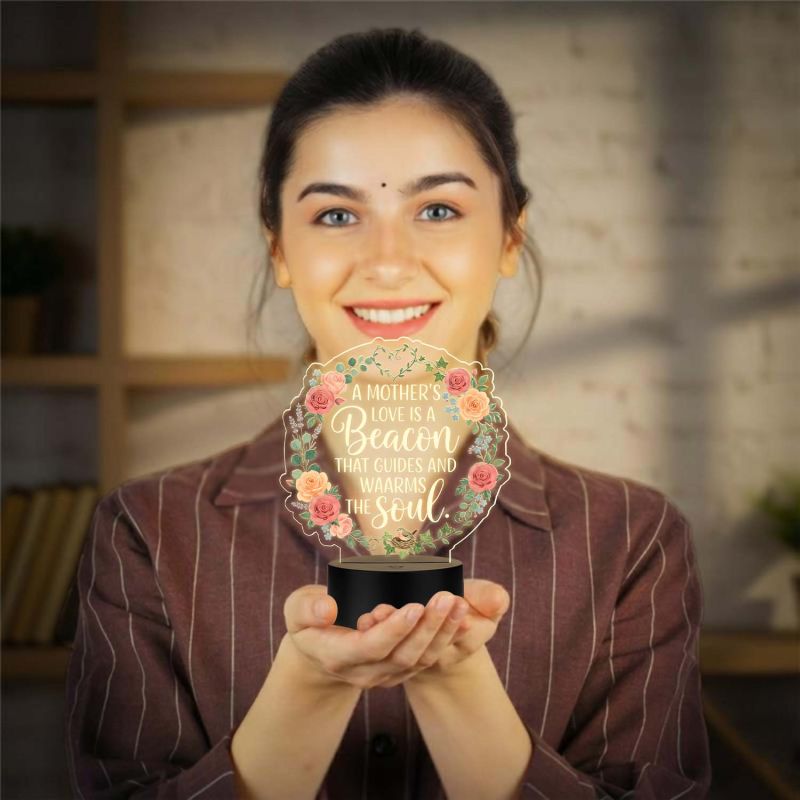 Inspirational Quote UV Print LED Night Lamp Mothers Day Gift for Mom Acrylic Light